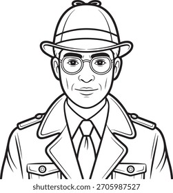 Hombre con gorra, detective profesional