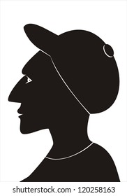 man and cap - silhouette