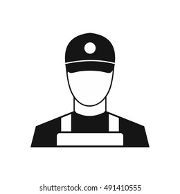 A man in a cap and uniform icon in simple style on a white background vector illustration