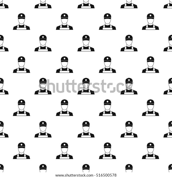 A man in a cap and uniform\
pattern. Simple illustration of a man in uniform vector pattern for\
web