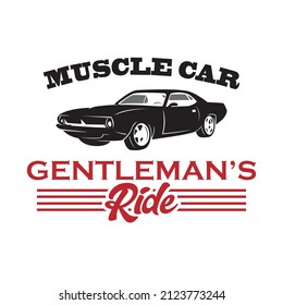 man car logo, great silhouette of fast and big engine car vector illustration