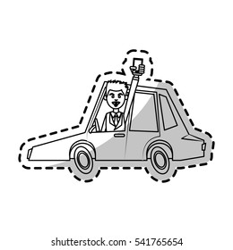 Man car and smartphone design