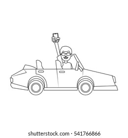 Man car and smartphone design
