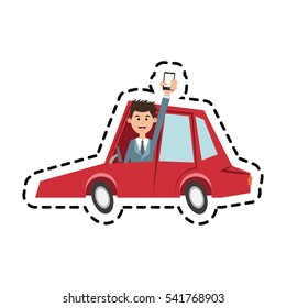 Man car and smartphone design