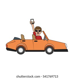 Man car and smartphone design