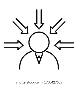 Man career icon. Outline man career vector icon for web design isolated on white background