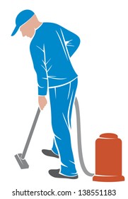 man and a carpet cleaning machine 