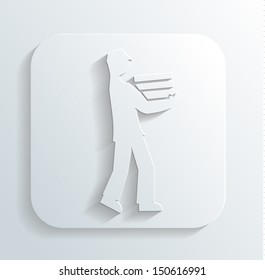 man carries books vector