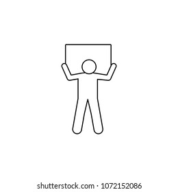 a man carries a box on his shoulders icon. Element of man carries a box illustration. Premium quality graphic design icon. Signs and symbols collection icon for websites on white background