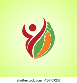 Man and Carrot icon vector