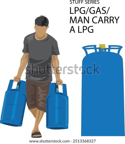 man carry two lpg and big lpg