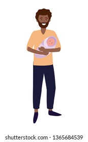man carrying baby