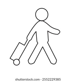 Man carrying a bag icon. travel icon. vector illustration. eps 10.