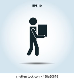 man carrying box icon