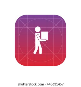 man carrying box icon