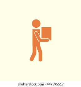 man carrying box icon
