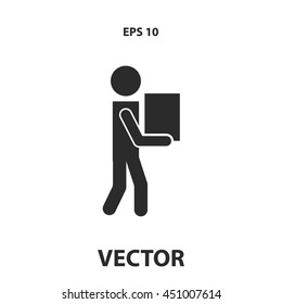man carrying box icon