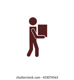man carrying box icon