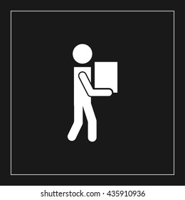 man carrying box icon. man carrying box sign