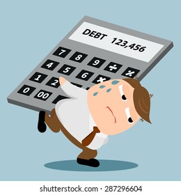 Man carrying calculator made in vector 