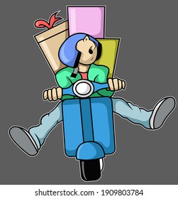 a man is carrying a cardboard box