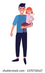man carrying a child