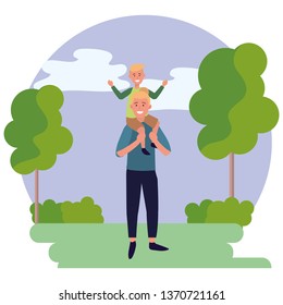 man carrying a child