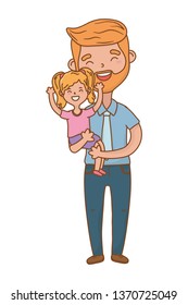 man carrying child