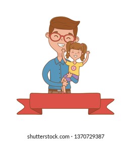 man carrying child
