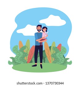 man carrying a child