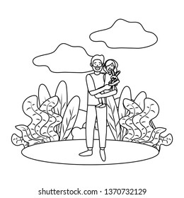 man carrying a child