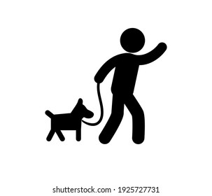 Man carrying a dog vector icon.  Editable stroke. Symbol in Line Art Style for Design, Presentation, Website or Apps Elements, Logo. Pixel vector graphics - Vector