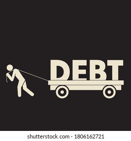  man carrying a heavy debt - financial struggle illustration
