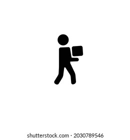 Man Carrying Icon Isolated On White Background