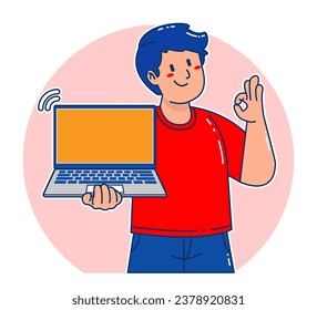 a Man carrying a laptop