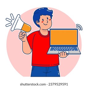 ein Mann mit einem Laptop