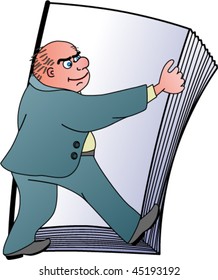 Man carrying large book