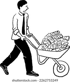 Man carrying money on tricycle