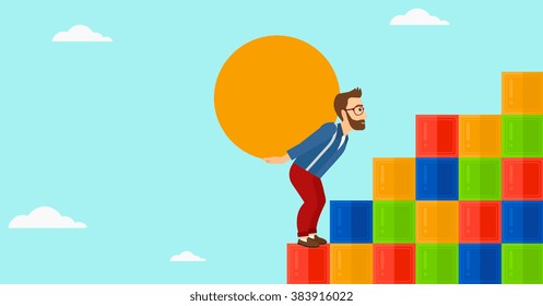 Man carrying stone.