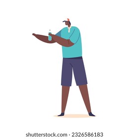 Man Carrying A Water Bottle To Stay Refreshed And Quench His Thirst While On The Go, Black Male Character