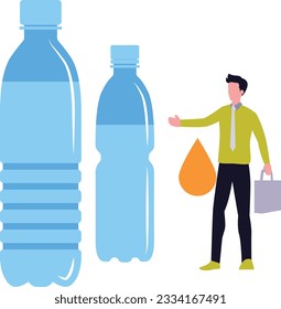 Man carrying water bottle Vector Illustration that can be easily modified or edit

