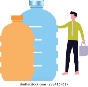 Man carrying water bottle Vector Illustration that can be easily modified or edit

