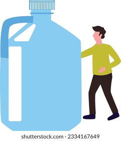 Man carrying water bottle Vector Illustration that can be easily modified or edit

