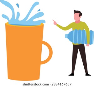 Man carrying water bottle Vector Illustration that can be easily modified or edit

