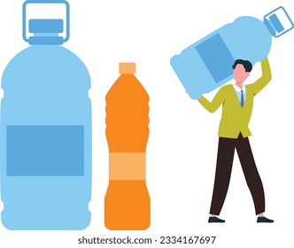 Man carrying water bottle Vector Illustration that can be easily modified or edit

