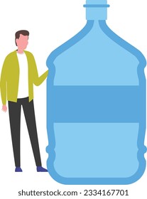 Man carrying water bottle Vector Illustration that can be easily modified or edit

