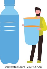 Man carrying water bottle Vector Illustration that can be easily modified or edit

