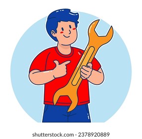 un hombre con una llave