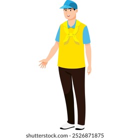 man cartoon Asian character modern style avatar for social media, website, app, brochure, flyer and presentation design, etc.