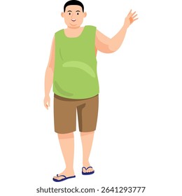 man cartoon Asian character modern style avatar for social media, website, app, brochure, flyer and presentation design, etc.